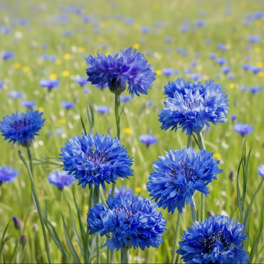Blåklint ‘Blue Ball’ – dubbelblommande klarblå blåklint