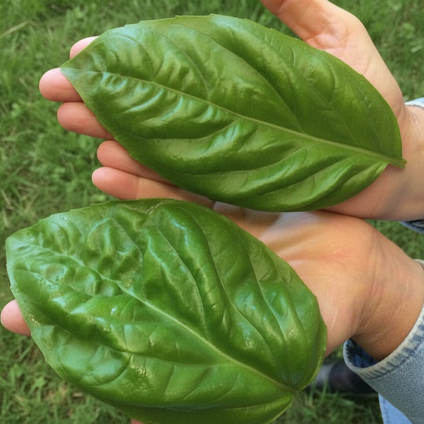 Basilika ‘Napoletano Lettuce Leaf’ – storbladig basilika för kök och sallader Palettparadiset