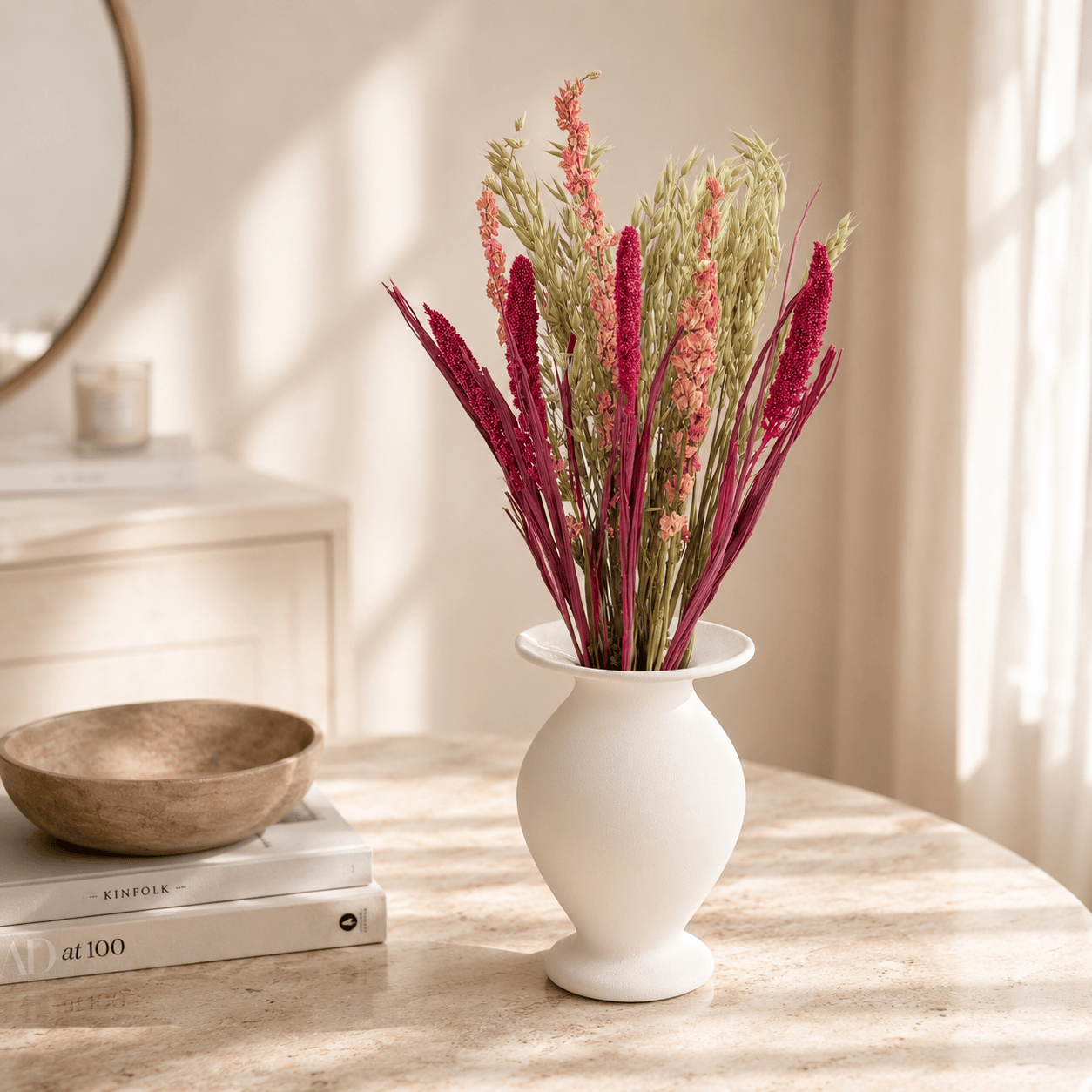 Mild Rosé – Torkad bukett i cerise och gammalrosa toner