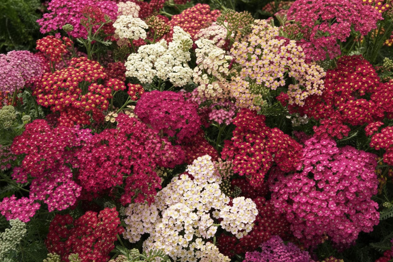 Röllika ‘Flowerburst Röda nyanser Mix’ – varm färgprakt i rött och vinrött Palettparadiset