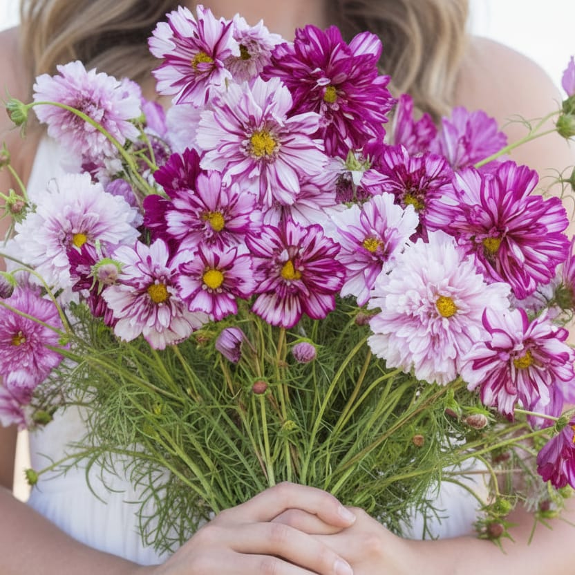 Rosenskära ‘Double Click Bicolour Violet’ – fylld rosenskära i lila och vitt
